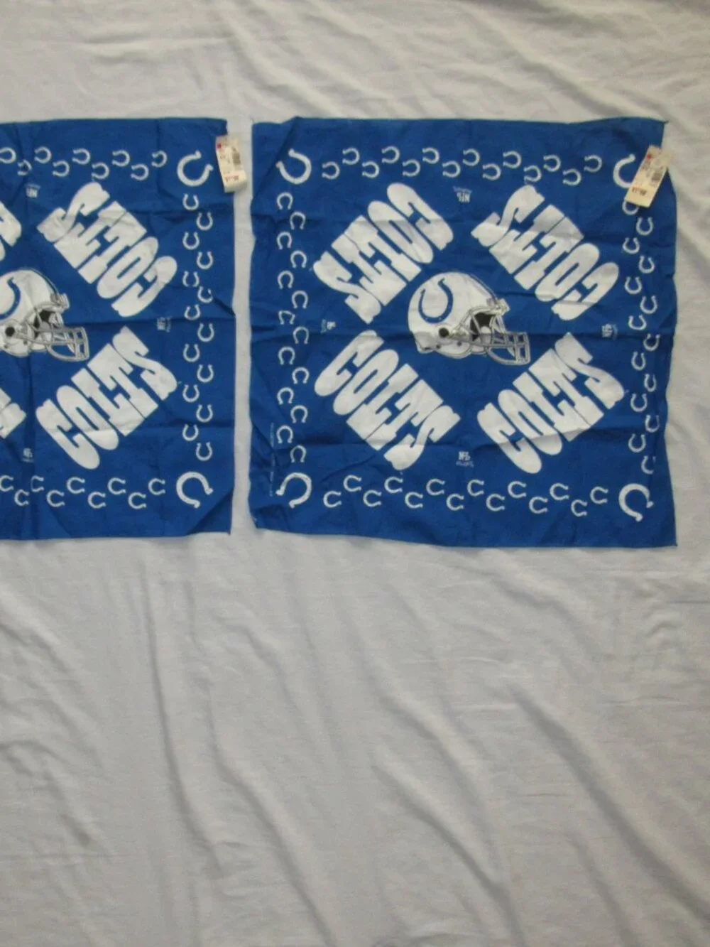 NWT NOS Lot of 2 Vtg 80-90s Indianapolis Colts NFL Bandana Handkerchief USA